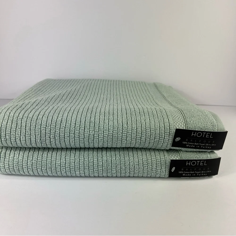Hotel Balfour Bath Towels Set of 2 Sage Green Soft 100% Turkish Cotton NEW